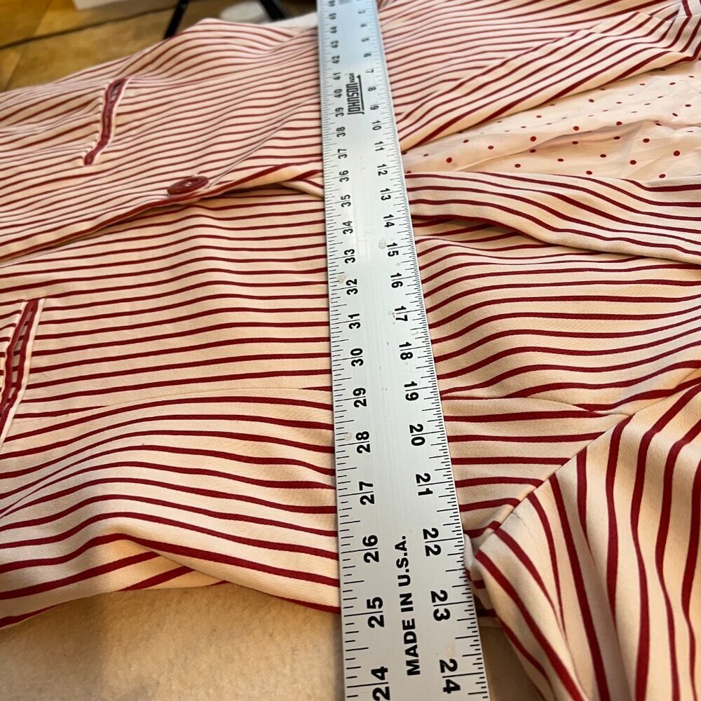 Chadwicks of Boston Women's Blazer 18 Cotton Red Stripe Christmas Office Party - Picture 8 of 11